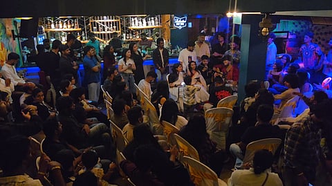 A jamming session is a musical gathering where musicians come together to play, improvise, and experiment with music, without following a rigid structure.