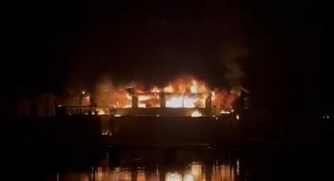 Preliminary inquiry found that “electric firecrackers” were set off inside the premises, igniting the blaze around 11.45 p.m. on Saturday