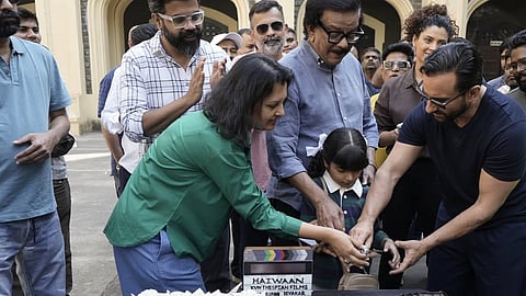 Priyadarshan and Saif Ali Khan at the wrap party of Haiwaan