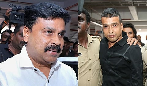 Eighth accused and Malayalam actor Dileep (L) and the prime accused N S Sunil aka Pulsar Suni.