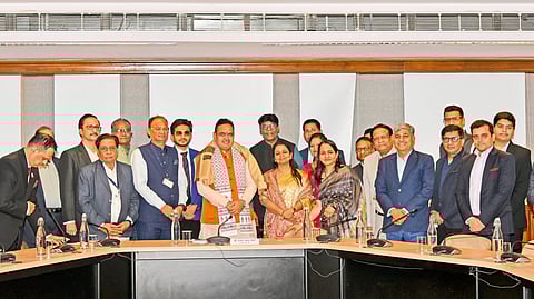 Rajasthan CM Bhajan Lal meeting with meeting Non Residential Rajasthanis arrived for the conclave.