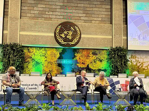 Additional Chief Secretary Supriya Sahu at the official GEO7 side event of UN Environment Programme in Nairobi.