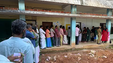 Meanwhile, the voting machine at Booth 2 of Karavaram Panchayat Ward 20 was found to be non-functional.