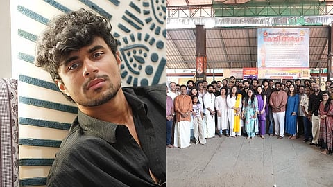 Sandeep Pradeep (L), Pooja function of Cosmic Samson (R)