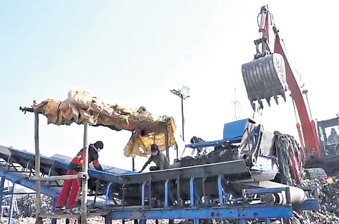 Bio-mining of legacy waste underway at the site near BPUT campus