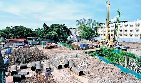 Ongoing works at the Thiruvananthapuram Central railway station