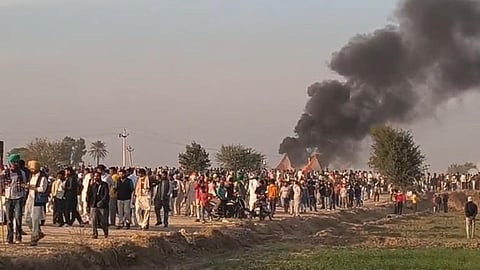 Security personnel resorted to lathi-charge and tear gas, which further angered the crowd. Protesters torched more than a dozen vehicles, including a police jeep.