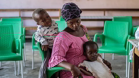 Irene Nabudeba, pregnant and mother of 5, waits for a consultation that used to be free at the Afia Himbi Hospital in Goma, Democratic Republic of Congo, Nov. 11, 2025.