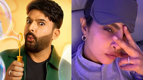 Kaoil Sharma in The Great Indian Kapil Show (left) and Priyanka Chopra Jonas