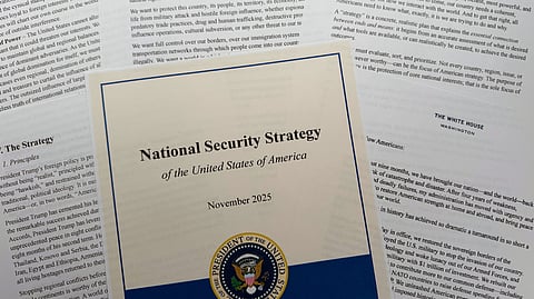 The US National Security Strategy, released in November 2025, is photographed Wednesday, Dec. 10, 2025.