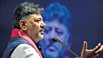 DK Shivakumar at an event in Bengaluru.