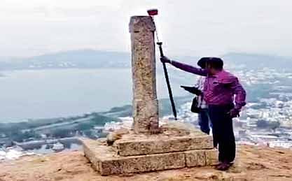 A team from the state archeology department inspected the stone pillar in Thirupparankundram on Wednesday.