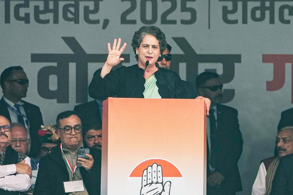 I challenge BJP to contest fair election on ballot paper, they'll never win: Priyanka Gandhi at Delhi rally