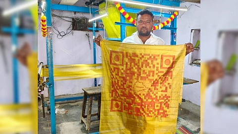 Renowned weaver Nalla Vijay has created a unique ‘QR Code’ shawl that blends traditional pattu weaving with digital innovation.