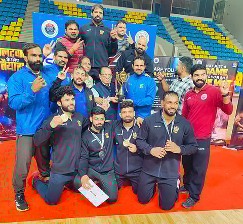 RSPB Greco-Roman team celebrates its win on Sunday