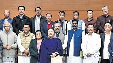 The meeting took place at the BJP headquarters and was attended by BJP national general secretary (organisation) B L Santhosh and the party’s North-east coordinator Sambit Patra. 