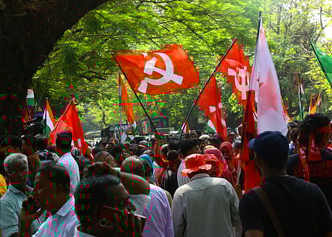 Representative image of LDF workers celebrating the victory of candidates.
