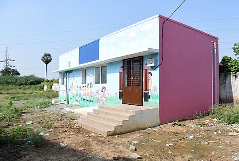 Anganwadi building in Ponmalai was constructed in March 