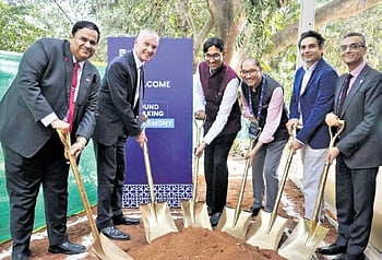 The ground-breaking ceremony at Alembic City, Whitefield, on Monday 