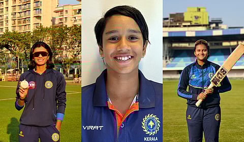 Niya Nazneen (L), Sreya P Siju and Sradha Sumesh.