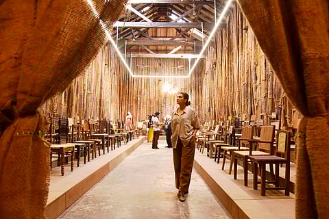 “We are not just making artworks to be hung on walls,” says artist Ibrahim Mahama