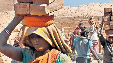 Workers employed under MGNREGS.