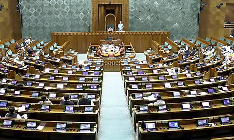 A view of the ongoing session of Lok Sabha.