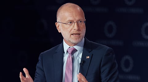 Federal Communications Commission Chairman Brendan Carr speaks during the Concordia Annual Summit in New York, Sept. 22, 2025.