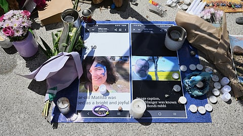 A tribute for Bondi Beach mass shooting victim, 10-year-old Matilda, whose last name is being withheld at the request of her family, at the Bondi Pavilion in Sydney, Thursday, Dec. 18, 2025.