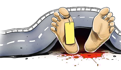 Due to dense fog, visibility was poor, and a speeding dumper hit her, killing her on the spot.