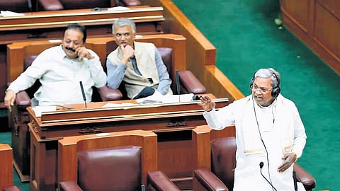 Chief Minister Siddaramaiah addresses the Assembly in Suvarna Vidhana  Soudha in Belagavi on Friday 