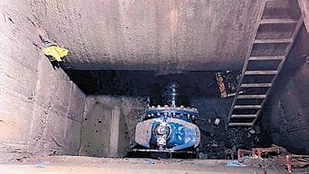 Emergency repairs were carried out on the 3000-mm transmission main of Cauvery Stage-V water supply project.