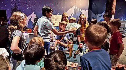 Anirudh Rao teaching a class of students