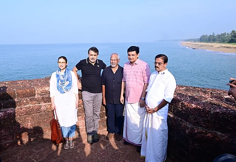 Director Mani Ratnam, actress Manisha Koirala and cinematographer Rajiv Menon, along with Tourism Minister Mohammed Riyas.