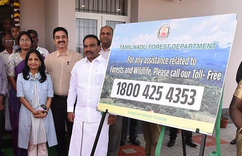 Nilgiris MP A Raja launched a toll free number to facilitate public making complaints to mitigate human animal conflict at Gudalur forest division.