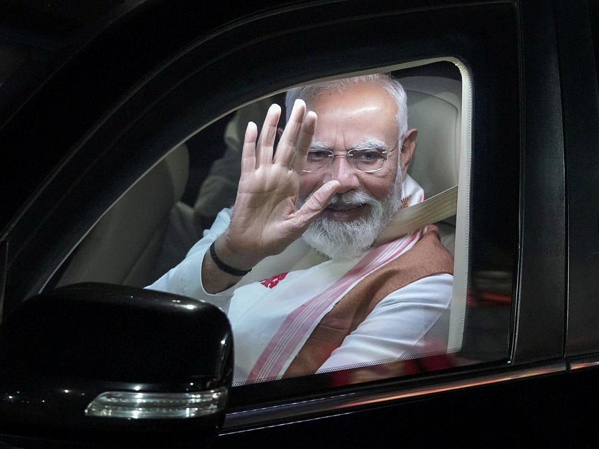 PM interacts with students aboard cruise ship on river Brahmaputra in Assam