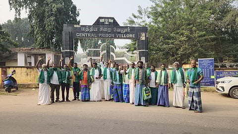 21 farmers, including farmer leader Arul Arumugam, who were arrested in a false case in Tiruvannamalai  for opposing soil theft from Malappambadi lake were granted bail and released from Vellore Central Prison.