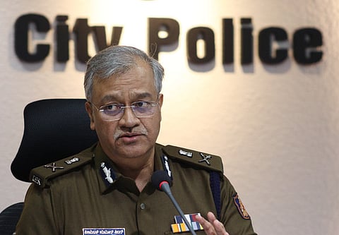 Commissioner of Police for Bengaluru City Seemant Kumar Singh during the press meet announcing Uber and Olas integration of Emergency Response Technology with Bangalore City Police to enhance rider safety.