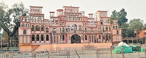 The structure of Ranga Mahal at Lok Mahotsav ground in Bargarh.