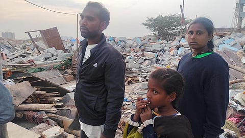 The Greater Bengaluru Authority on Saturday razed homes in Fakir Layout.