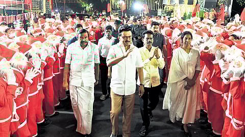 CM MK Stalin at the Christmas celebration organised by DMK’s minorities welfare wing in Kolathur on Tuesday 