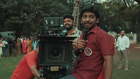 BTS still from the film featuring Ken Karunaas