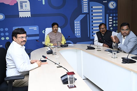 H&UD minister Krushna Chandra Mahapatra chairing the high-level meeting on Tuesday.