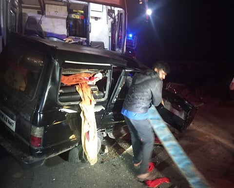 Road accident at Nallagatla in Allagadda mandal of Nandyal district on Friday early hours.