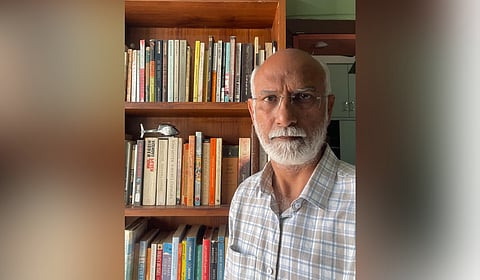 Vinod Egbote, an Telangana Government retire employee, who has been collecting books for the past 40 years.