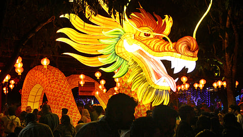 An illumination at the Vasantholsavam light & flower show