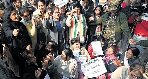 Members of various organisations during the protest on Sunday 