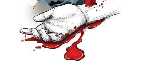 The victim suffered severe cut injuries to his head, hands, and cheeks.