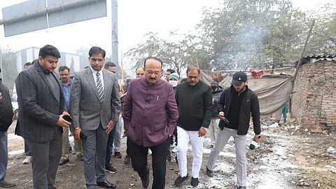 Urban Development Minister Ashish Sood during inspection on Monday.