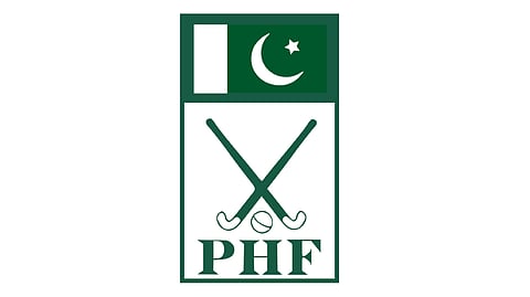 The logo of the Pakistan Hockey Federation.